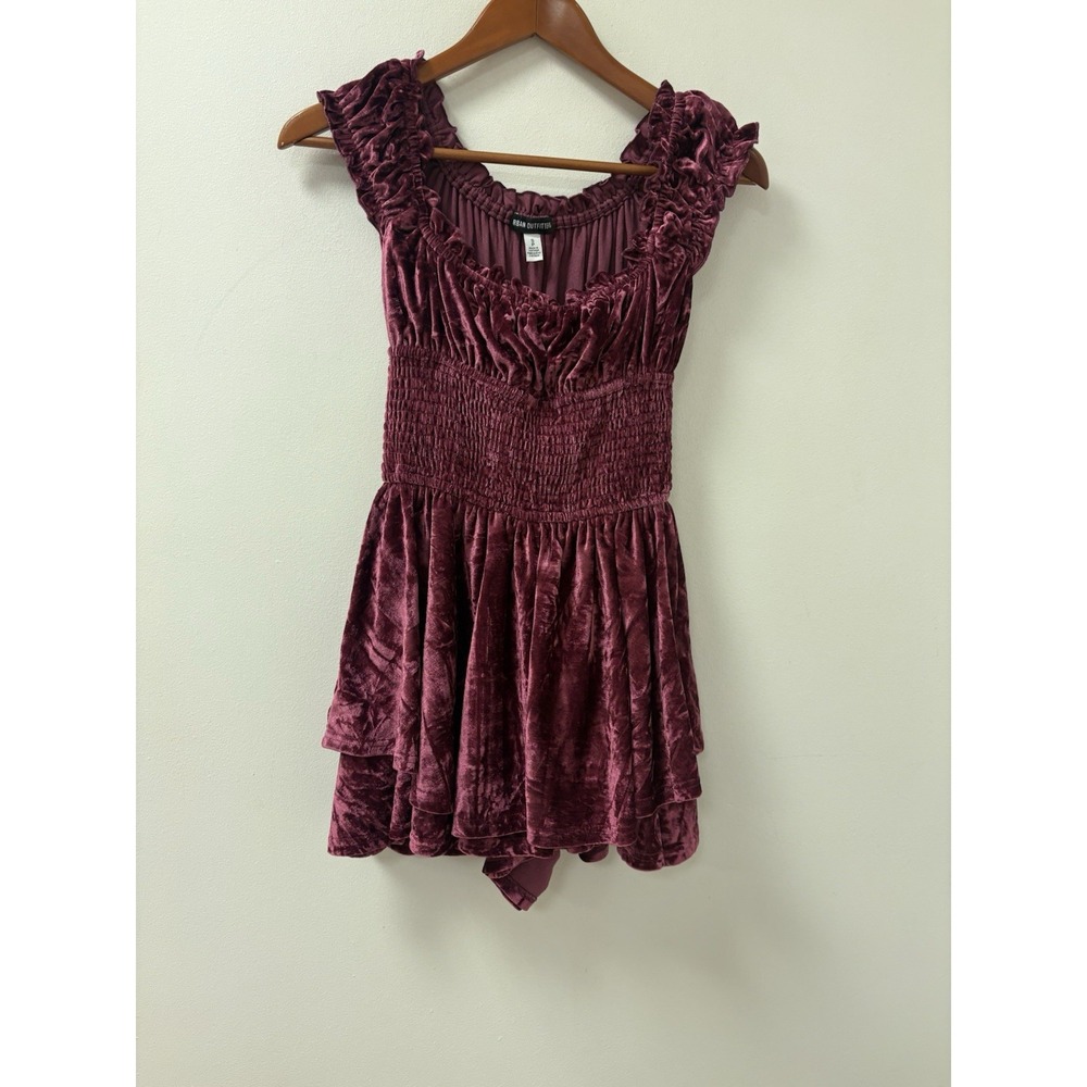 Urban Outfitters Maroon Skort Romper NWT Sz XS Vampirecore Dark Feminine Casual